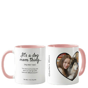 Caneca Foto personalizada de cão do dia das mães com dois