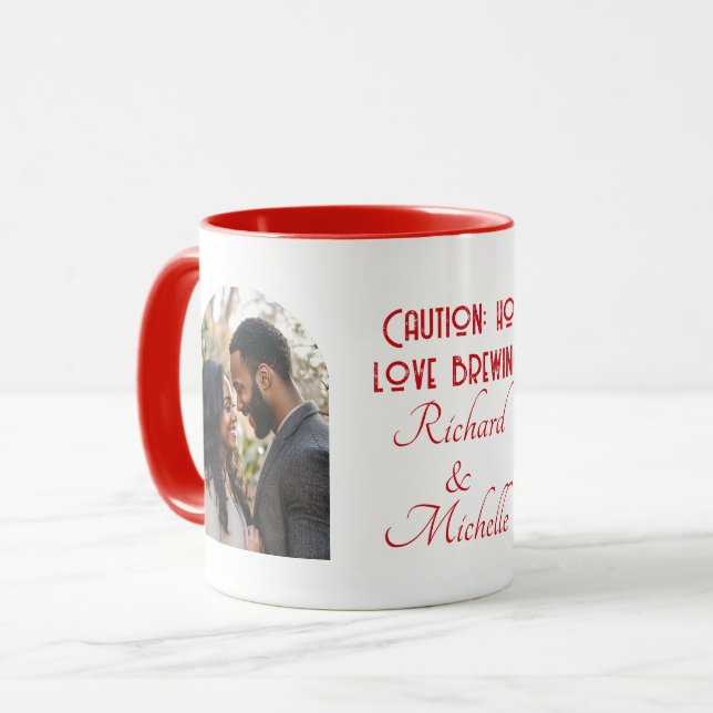 Caneca Foto personalizada de citação de amor engraçado e  (Frente Esquerda)