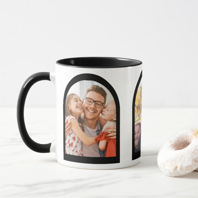 Caneca Foto Personalizada de Memórias Geométricas de Arch (Com Donut)