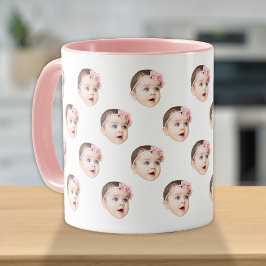 Caneca Foto Personalizada De Rosto De Bebê Cute