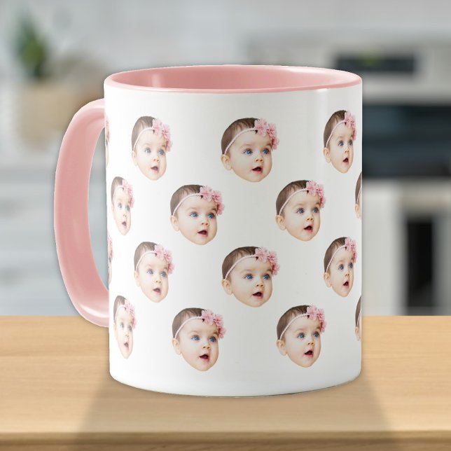 Caneca Foto Personalizada De Rosto De Bebê Cute (Criador carregado)