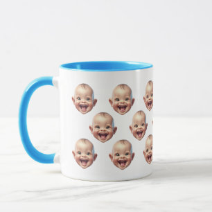 Caneca Foto Personalizada De Rosto De Bebê Cute