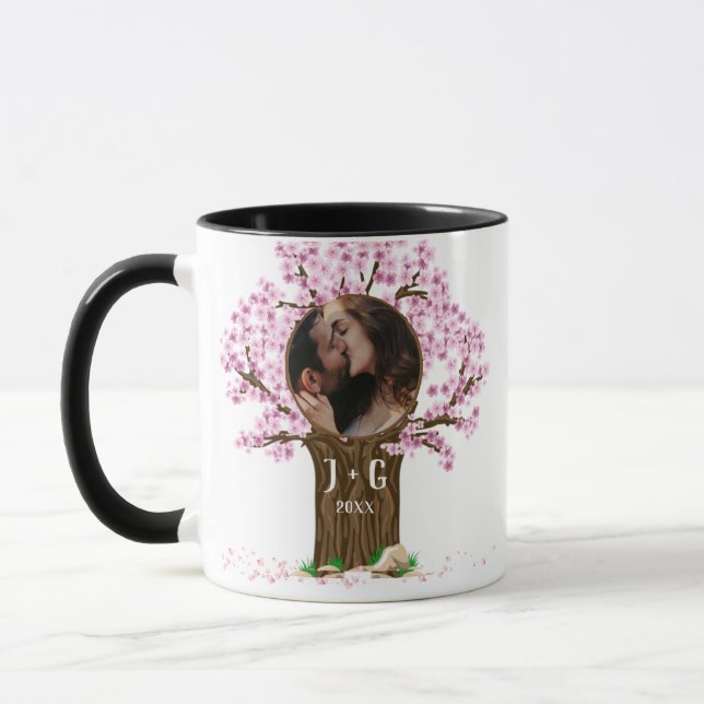 Caneca Foto personalizada do Casal gráfico (Esquerda)