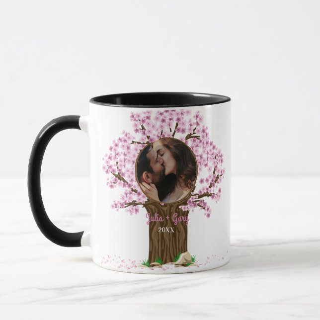 Caneca Foto personalizada do Casal gráfico (Esquerda)