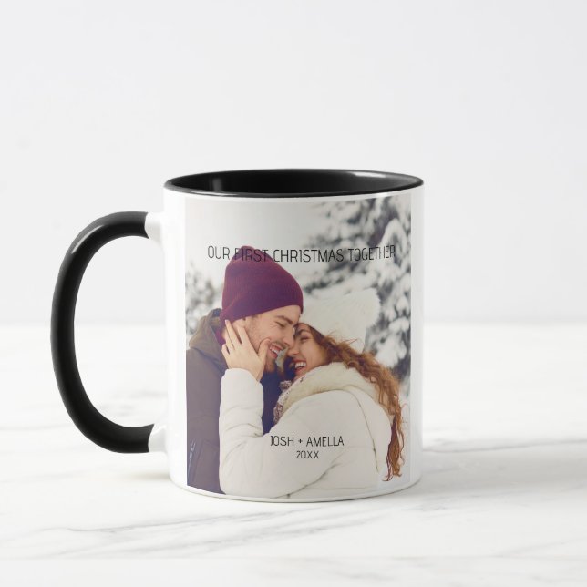 Caneca Foto personalizada do Casal gráfico (Esquerda)
