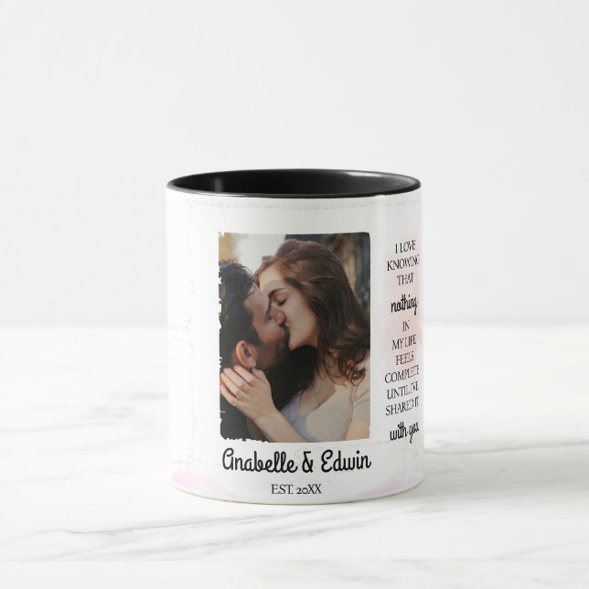 Caneca Foto personalizada do Casal gráfico (Centro)