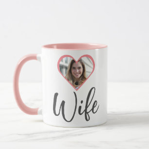 Caneca Foto Personalizada do Coração do Casal Casado do n