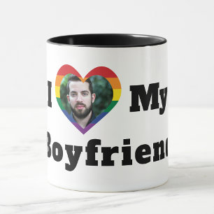 Caneca Foto personalizada do Orgulho gay LGBTQ Amo meu Na