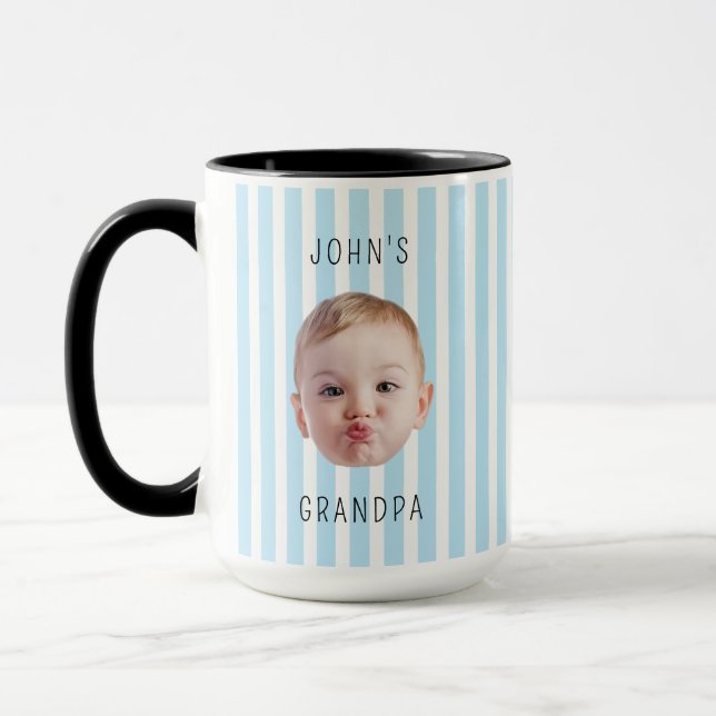 Caneca Foto Personalizada do Rosto do Bebê Faixa Imagem d (Esquerda)