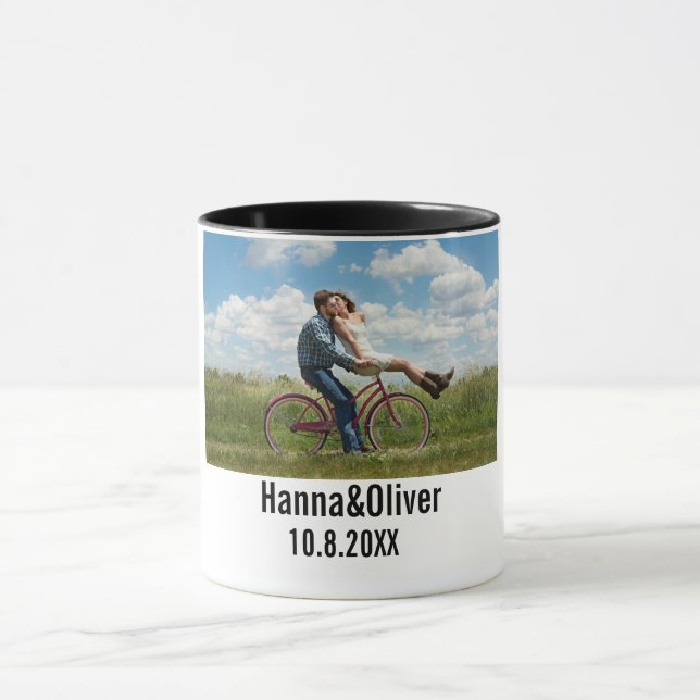 Caneca Foto personalizada e conjunto de texto (Centro)