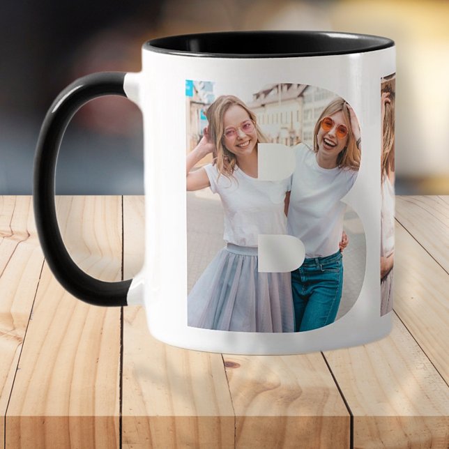 Caneca Foto personalizada simples e moderna BFF para os m (Criador carregado)