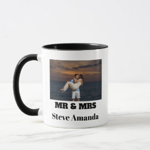 Caneca Foto Personalizada Simples Moderno Elegante Sr & S
