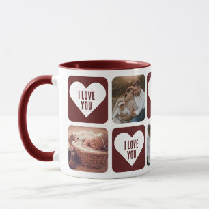Caneca Foto Personalizada Vermelha E Bonita Que Te Amo Mu