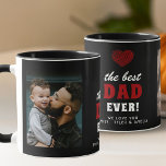 Caneca Foto Preta 2 do Melhor Pai Vermelho<br><div class="desc">O Melhor Pai Alguma Vez Red Heart Black 2 Photo Coffee Mug. Personalize-o com duas fotos e nomes. Você pode mudar qualquer texto na caneca ou apagá-la. Uma caneca fotográfica personalizada é um presente perfeito para um pai ou novo papai no Dia do Pai.</div>