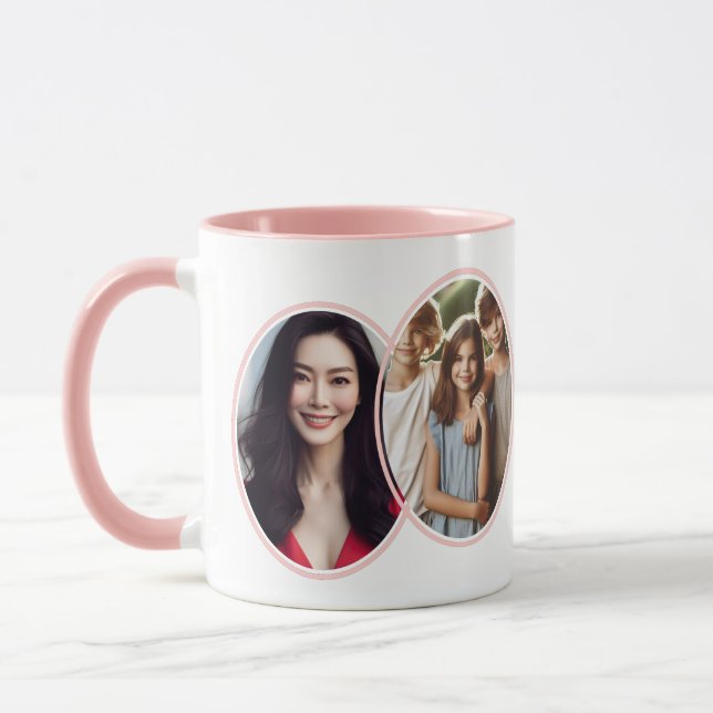 Caneca Foto rosa 2 "Bom dia!" Tipografia Personalizada (Esquerda)