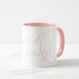 Caneca Foto rosa 2 personalizada "Bom dia!" Tipografia
