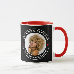 Caneca Foto Texto Coração Eu Amo Minha Namorada Incrível