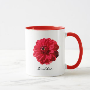 Caneca Foto vermelha do jardim da dália da flor