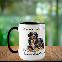 Caneca Foto Watercolor Bernese Mountain Dog Personalize