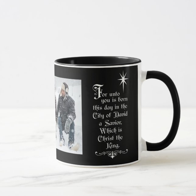 Caneca Fotografia Bíblia de Natal Verse Luke 2:11 (Direita)