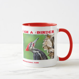 Caneca Fotografia da Natureza Pica-Pau-de-Topo-Vermelho O