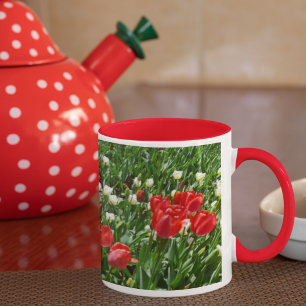 Caneca Fotografia do Campo da Flor Vermelha Tulip