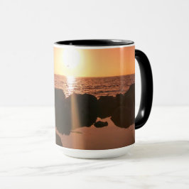 Caneca Fotografia Natural da Flórida Pôr do Sol na Praia 