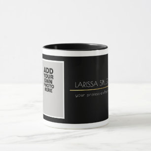 Caneca fotografia profissional negra moderna