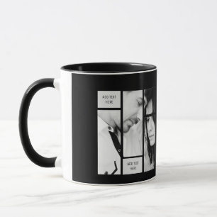 Caneca Fotografia única moderna com texto cor-de-rosa pr