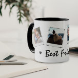 Caneca Fotos bonitas de 4 melhores amigos<br><div class="desc">Uma caneca bonita com 4 fotos da sua escolha e o texto "Melhores Amigos" com dois pequenos corações negros. Faria um presente excelente para uma menininha,  dama de honra,  irmã,  casal,  criança,  avó etc. Muito fácil de personalizar.</div>