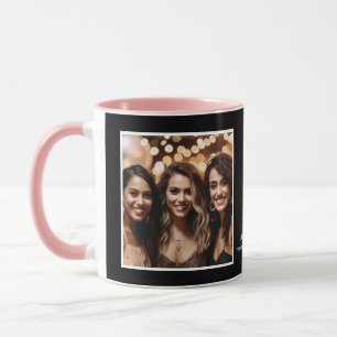 Caneca Fotos de Amor da Irmã Sis Você Moderno Preto Branc
