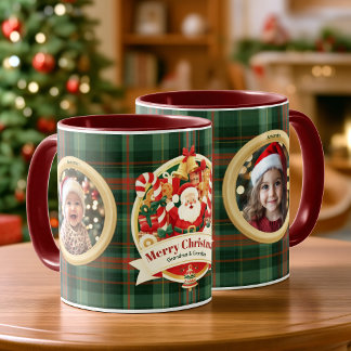 Caneca Fotos Personalizadas da Família do Papai Noel com