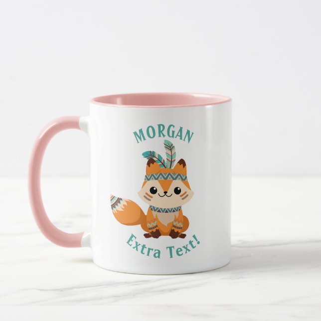 Caneca Fox indiana, Personalizar nome e mensagem (Esquerda)