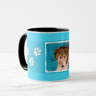 Caneca Fox Terrier Puppy Painting - Arte Original De Cão