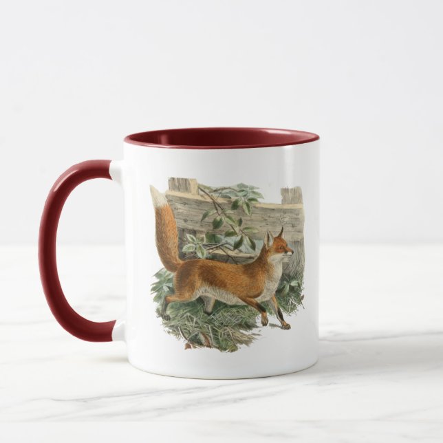 Caneca Fox Vermelha no País Russo Ilustração de Algodão (Esquerda)