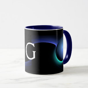 Caneca Fractais preto verde azul-azul CECLO ECLIPSE MONOG