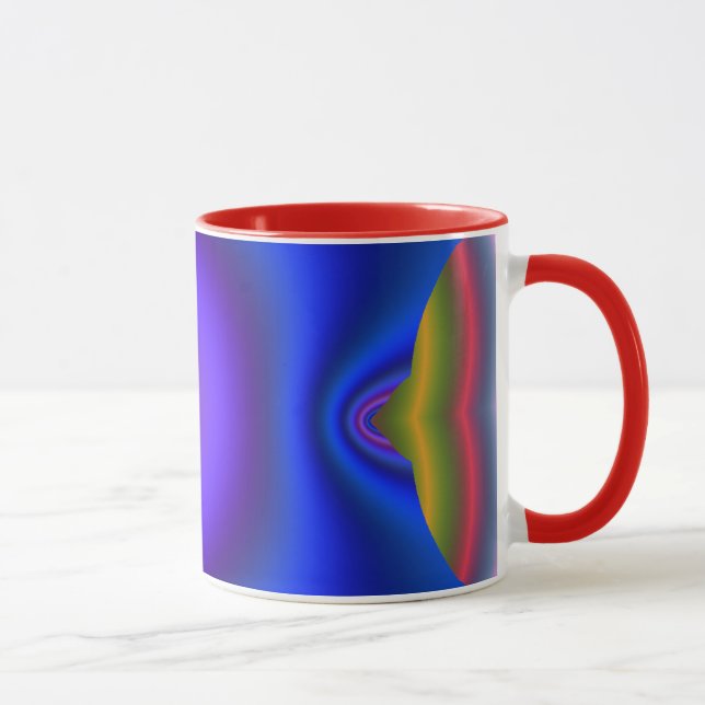 Caneca Fractal Azul Profundo Fluindo (Direita)