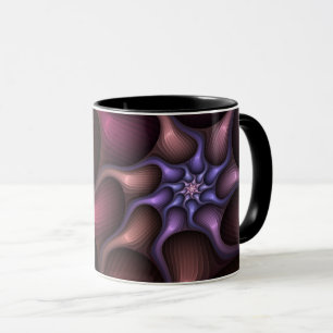 Caneca Fractal Colorido de Abstrato brilhante mágico