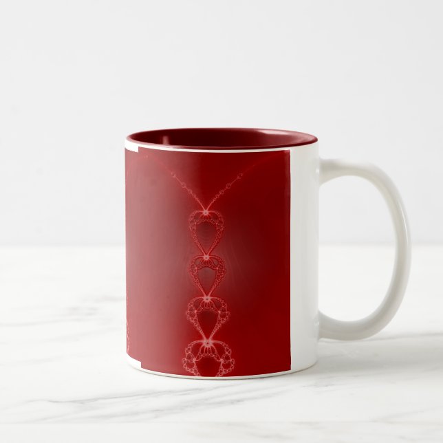 Caneca Fractal do Coração Vermelho (Direita)