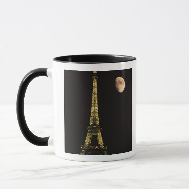 Caneca França, Paris. Torre Eiffel à noite com (Esquerda)