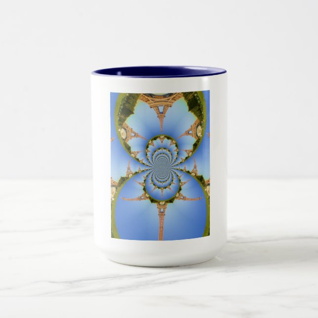 Caneca França Paris Torre Eiffel Caleidoscópio Azul Encan (Centro)