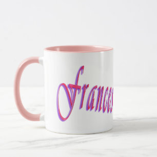Caneca Frances, Logotipo de Nome, Combo Coffee Mug Rosa
