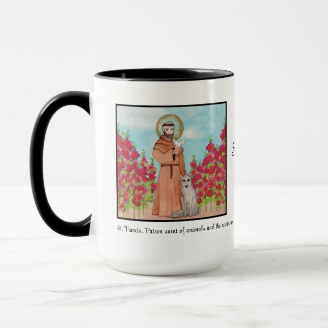 Caneca Francisco de Assisi Watercolor Gift B/W (Esquerda)