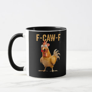 Caneca Frango F-Caw-F Engraçado na Moda