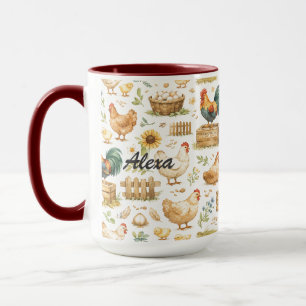 Caneca Frango Fofo Personalizado Animal de Fazenda