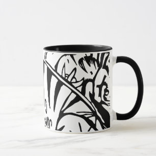 Caneca Franz Marc - Tigre Preto e Branco - Arte Abstrata