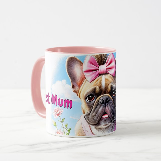 Caneca Französische Bulldogge Blumen French Bulldog (Frente Esquerda)
