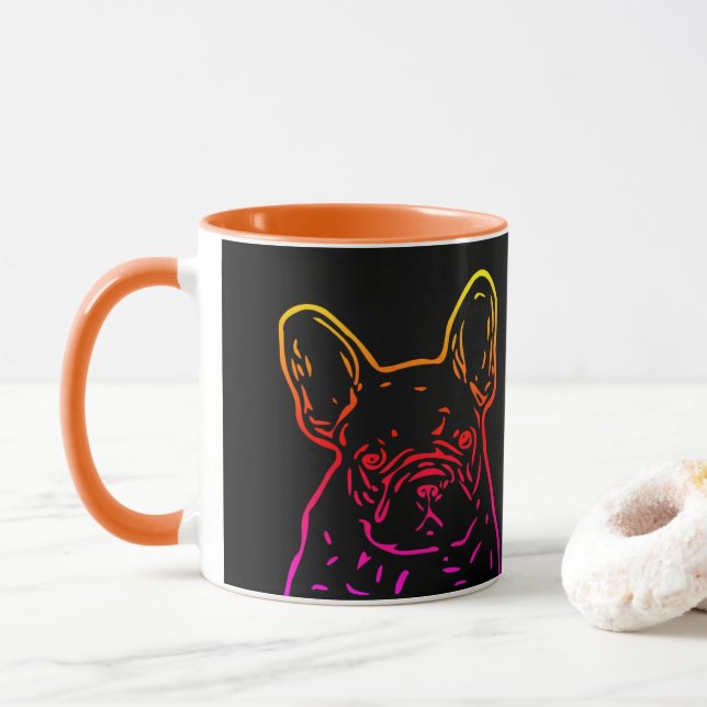 Caneca Französische Bulldogge Neon Herz French Bulldog (Com Donut)