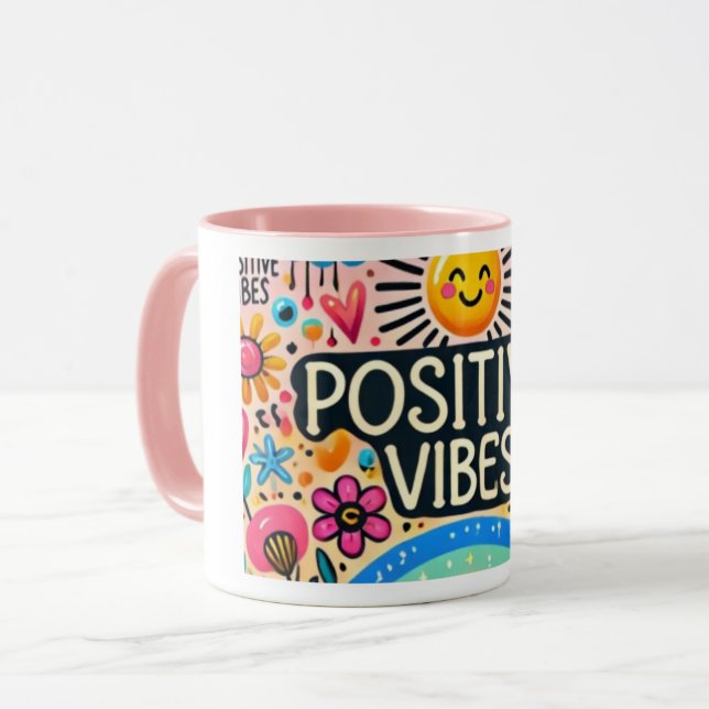 Caneca Frascos para injetáveis positivos, Mug colorido (Frente Esquerda)