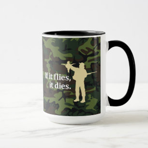 Caneca Frase da caça do pássaro: Se voa morre,